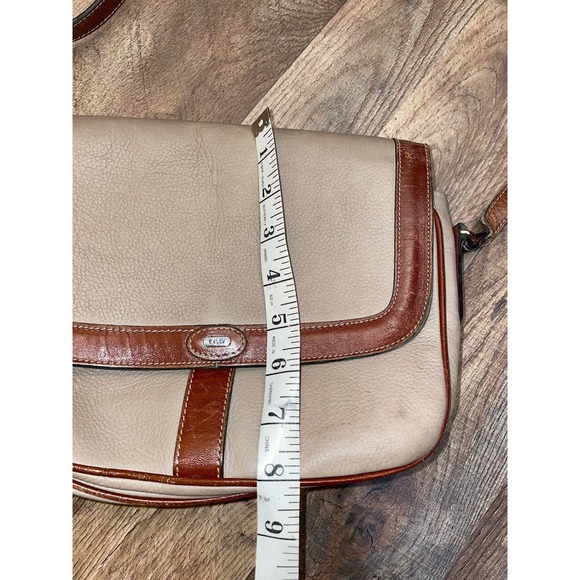 BALLY Cream Brown Pebble Grain Leather Cross Body Handbag - Picture 7 of 8